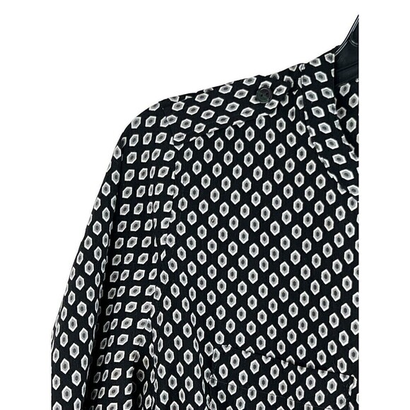 Apt. 9 Women's Petite Top Size PM Black, Gray, White Button Down Blouse - Picture 4 of 11